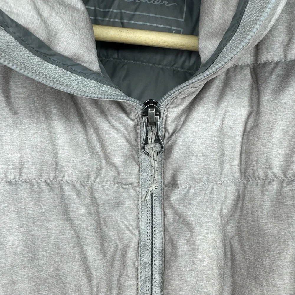 Eddie Bauer EB650 Down Quilted Puffer Jacket Silver Women’s Large Packable EUC - Picture 3 of 7